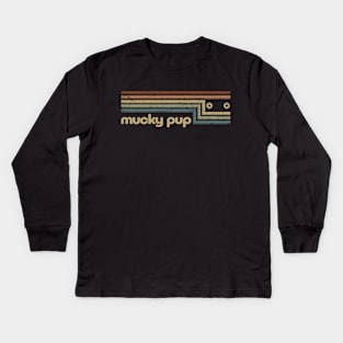 Mucky Pup Cassette Stripes Kids Long Sleeve T-Shirt